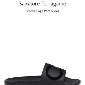 Brand New Salvatore Ferragamo Groove Logo Slides